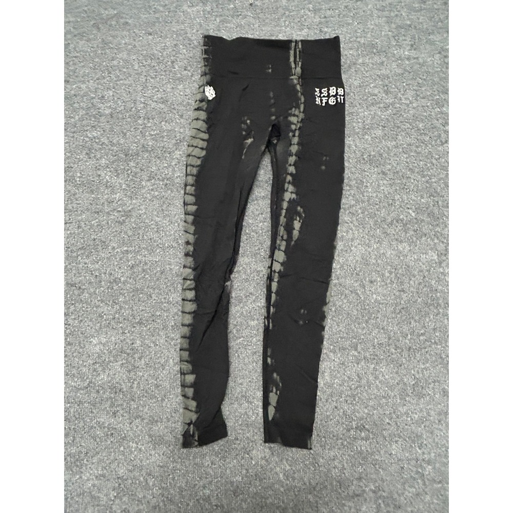 YoungLA Leggings Womens Size Medium Black Tie Dye High Waisted Scrunch Butt SHE
